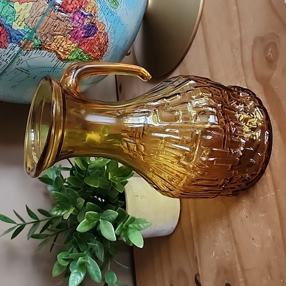 Other - Vintage textured amber glass pitcher Italy